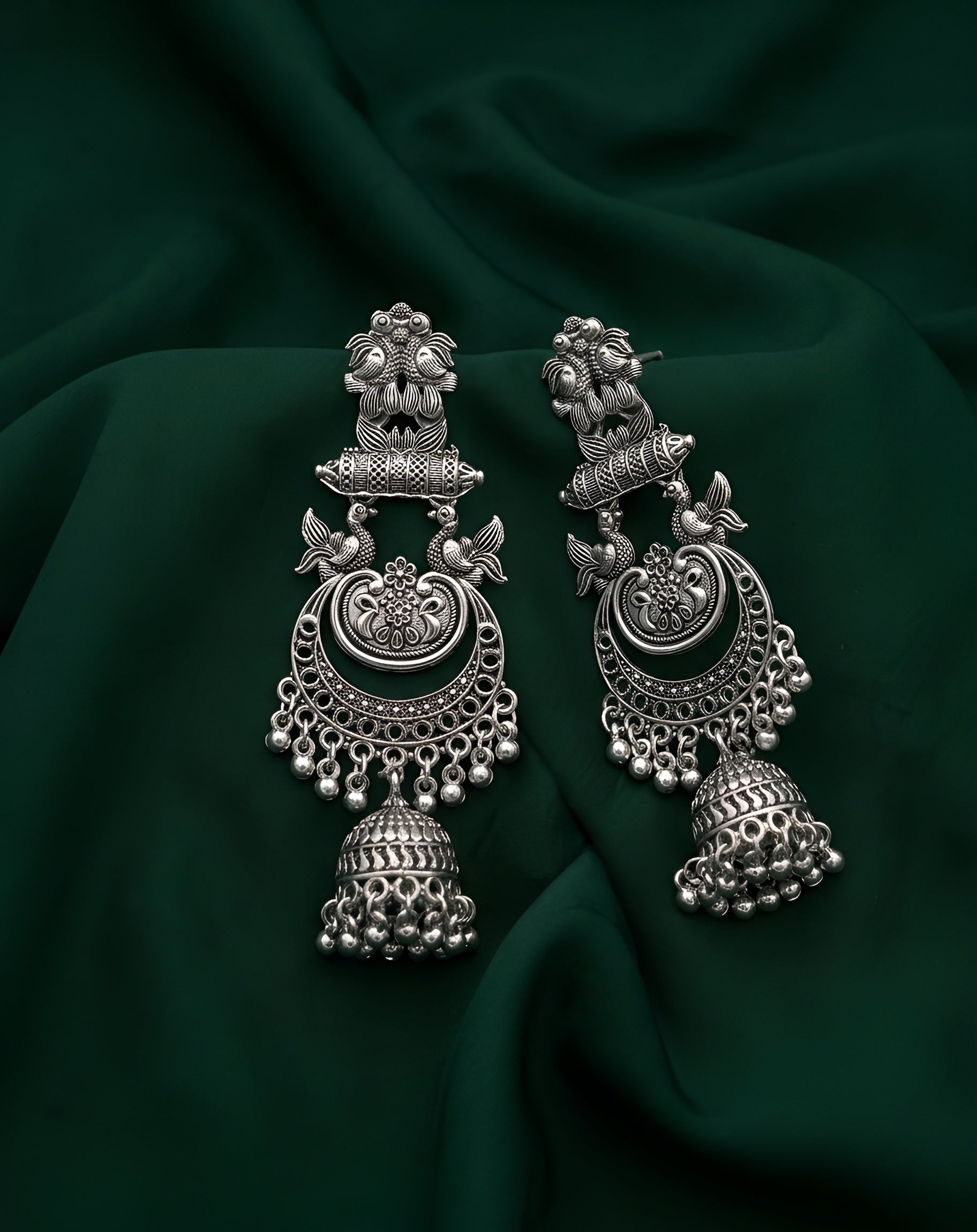 Women Sliver Plated Fancy Drop  Earing