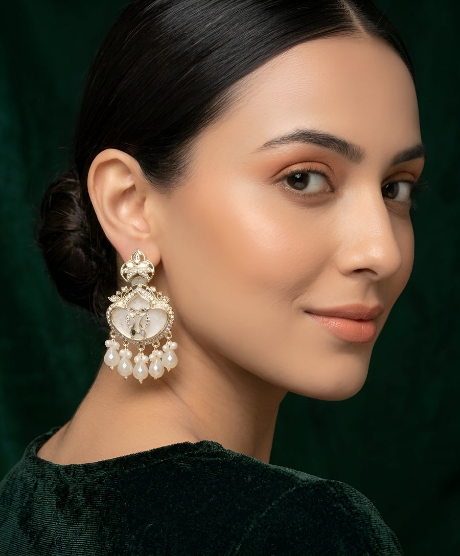 Kundan & Pearl Traditional Ethnic Statement Earrings