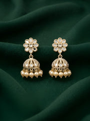 Kundan & Pearl Statement Jhumki Earrings