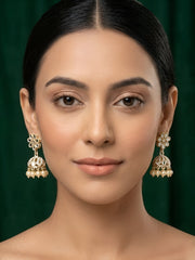 Kundan & Pearl Statement Jhumki Earrings
