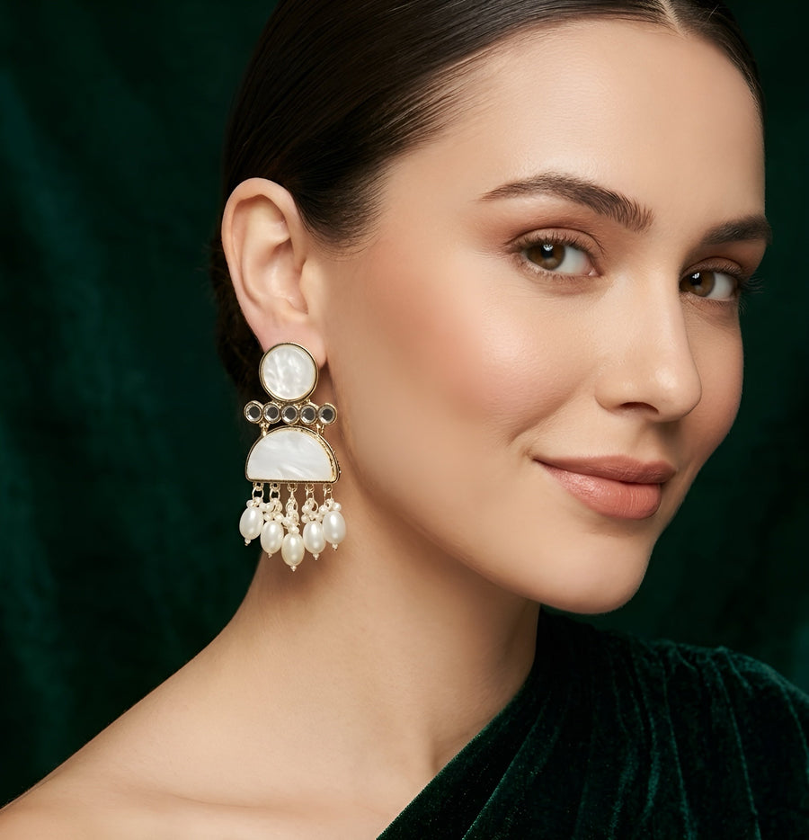 Silver Plated Unique Style Statement Earrings