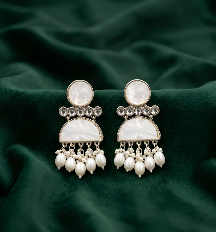 Silver Plated Unique Style Statement Earrings