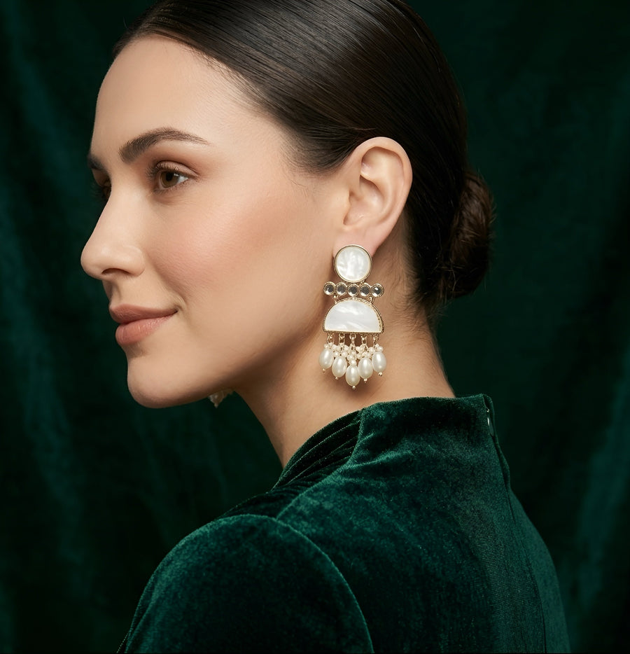 Silver Plated Unique Style Statement Earrings