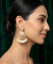 Kundan & Pearl Traditional Ethnic Statement Earrings