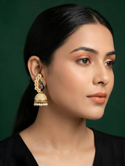 Gold Plated Fancy Beaded Jhumka Earrings