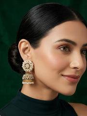 Gold Oxidized With Beaded Beautiful Jhumka