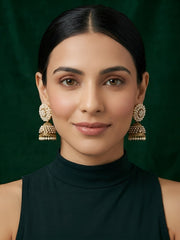 Gold Oxidized With Beaded Beautiful Jhumka
