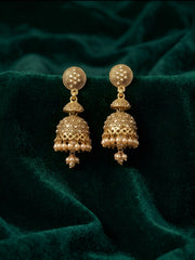 Gold Oxidized With Beaded Indo-Western Jhumki