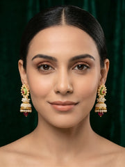 Gold Oxidized With Beaded Indo-Western Jhumka