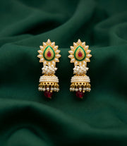 Gold Oxidized With Beaded Indo-Western Jhumka