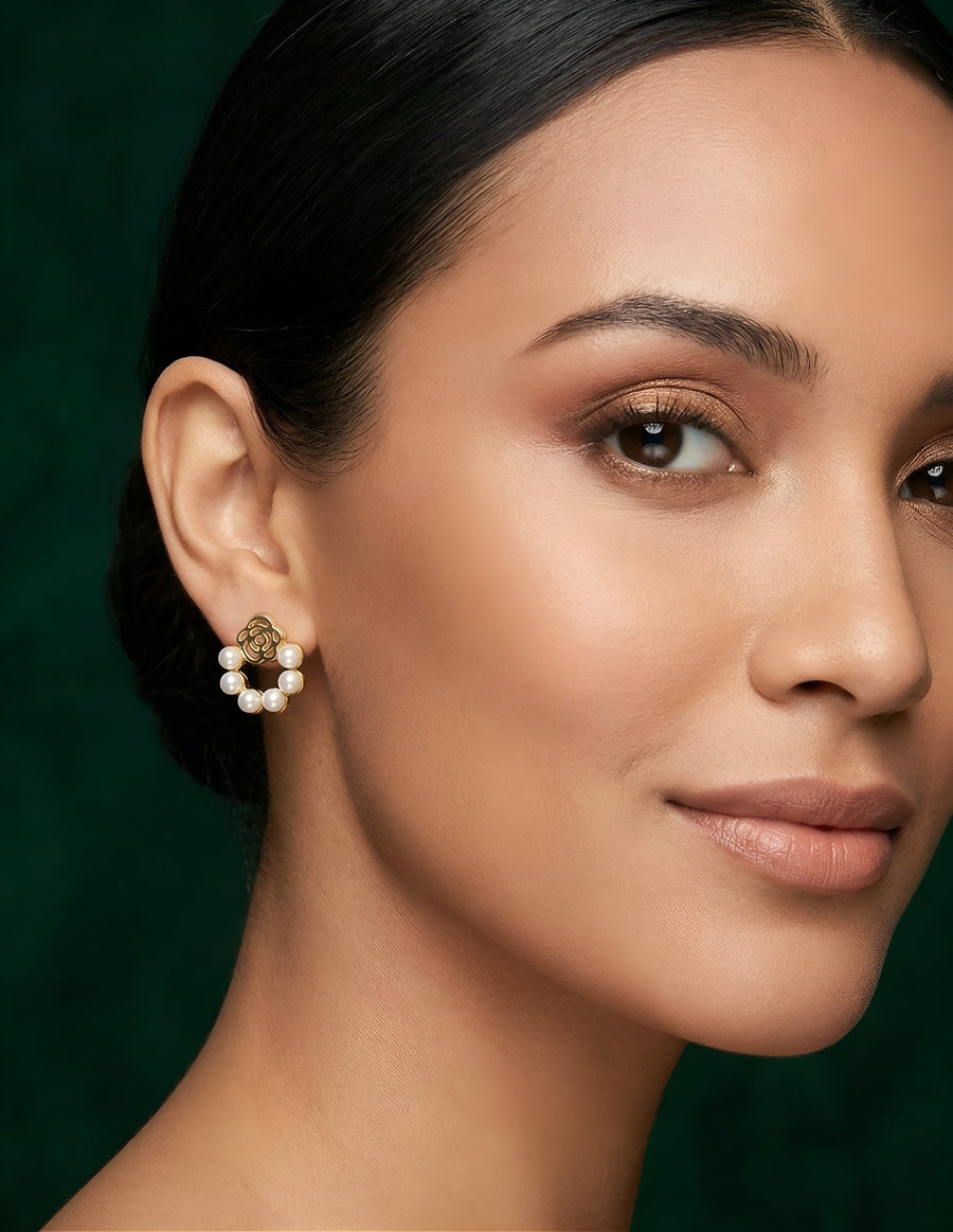 Fancy Pearl Unique Style Studs