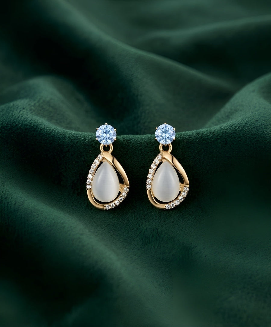 Gold Plated Fancy Beaded Unique Style Earrings