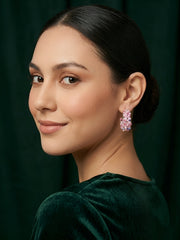 Gold Plated Multicolor Fancy Beaded Hoops