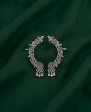 Silver Plated Oxidized Contemporery Ear Cuff