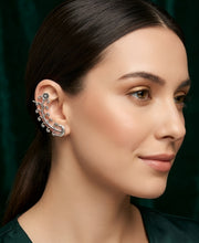 Silver Plated Oxidized Contemporery Ear Cuff