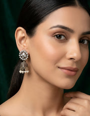 Gold Oxidized With Beaded Indo-Western Jhumki