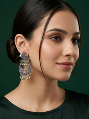 Silver Plated Oxidized Ethnic Earrings