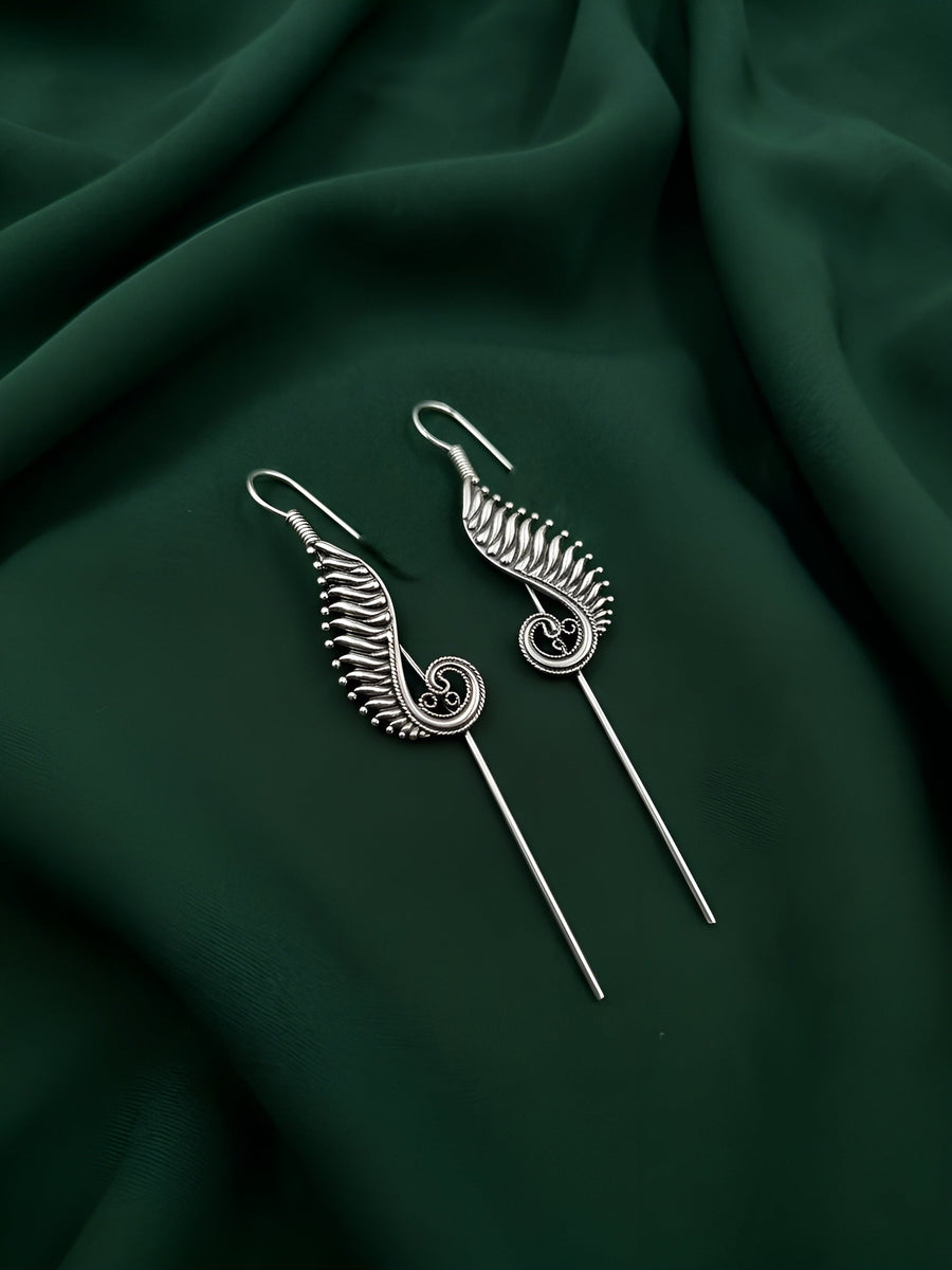 Silver Plated Oxidized Contemporery Ear Cuff