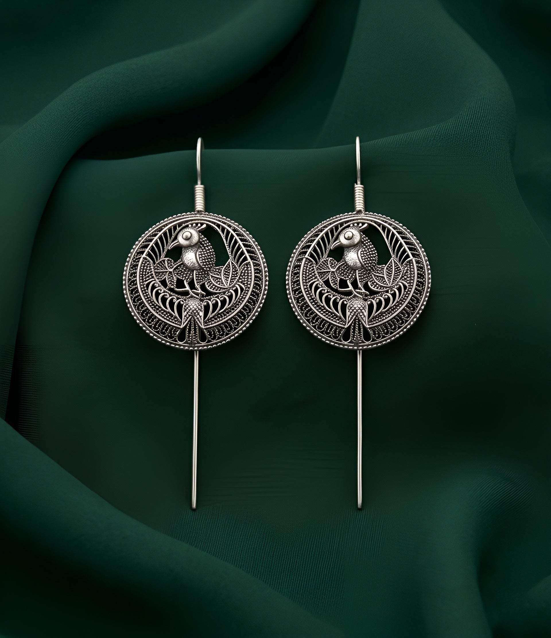 Silver Plated Oxidized Contemporery Ear Cuff
