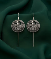 Silver Plated Oxidized Contemporery Ear Cuff