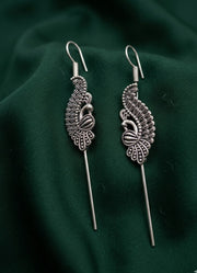 Silver Plated Oxidized Contemporery Ear Cuff