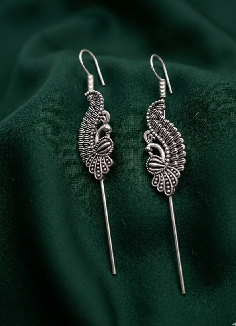 Silver Plated Oxidized Contemporery Ear Cuff