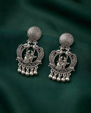 Silver Plated Oxidized Contemporery Earrings
