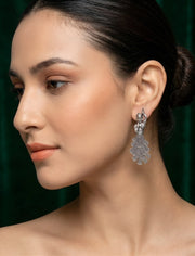 Oxidised Silver-Toned Dancing Lady Statement Earrings