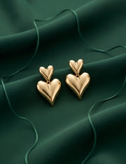 Gold Plated Fancy Heart Shape Earrings