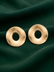 Gold Plated Contemporery Circular Earrings