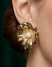 Gold Plated Flower Shaped Fancy Studs