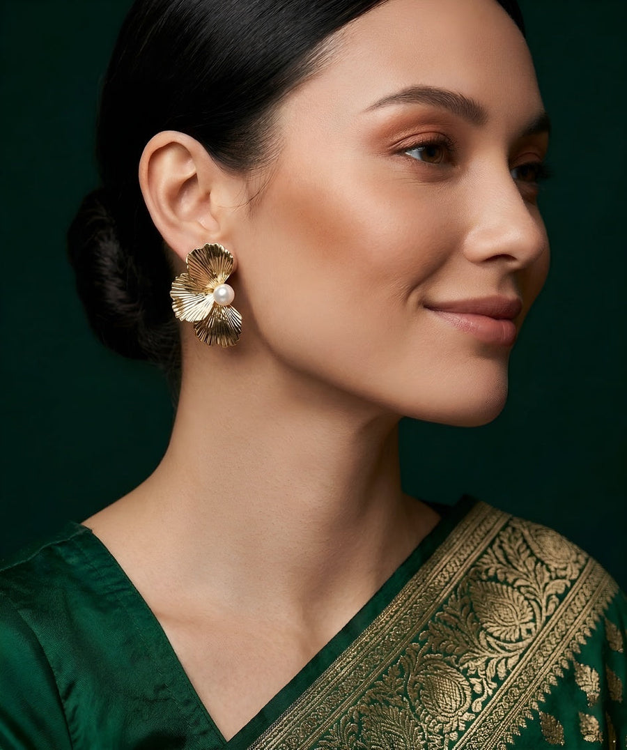 Gold Plated Contemporery Studs
