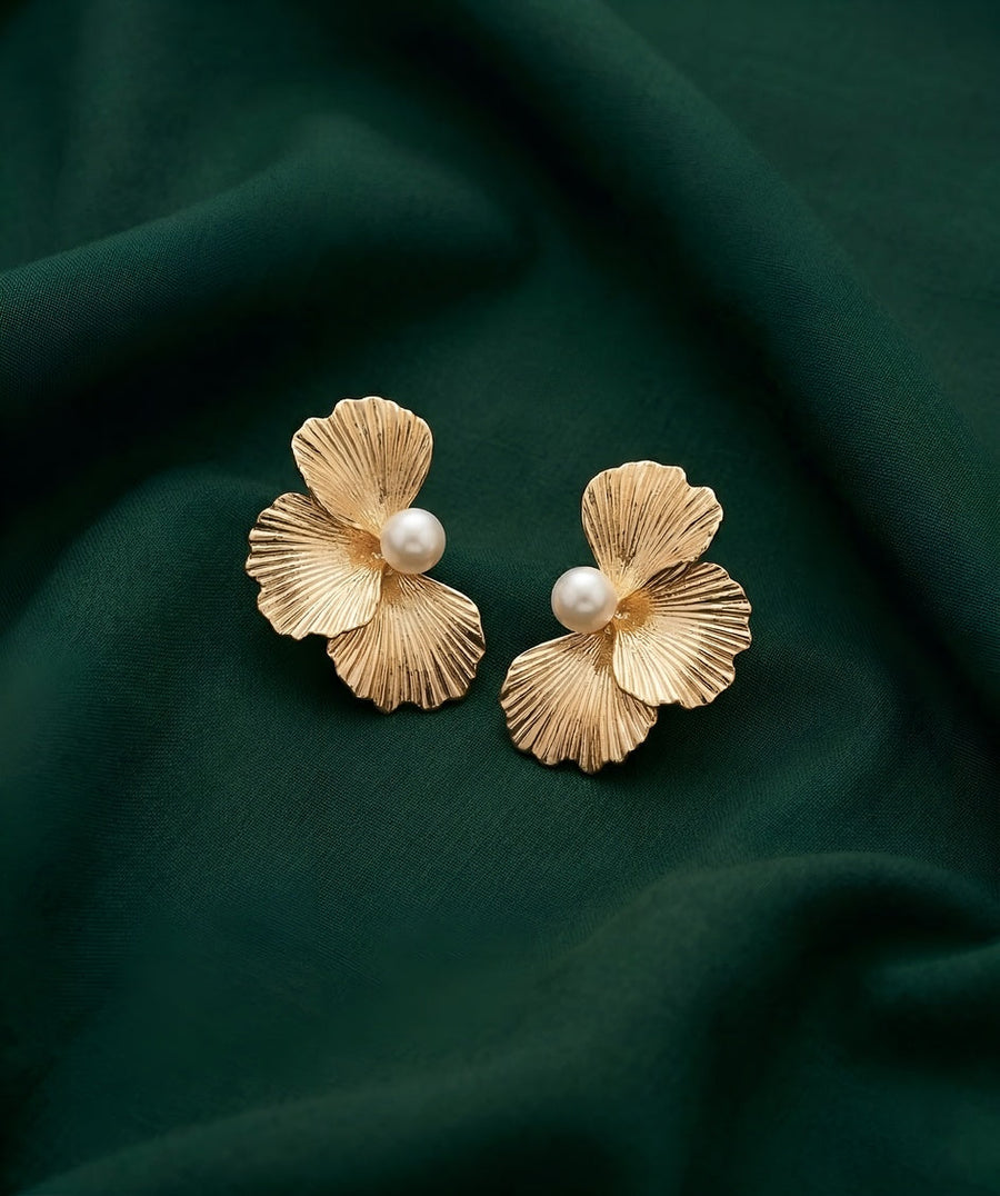 Gold Plated Contemporery Studs