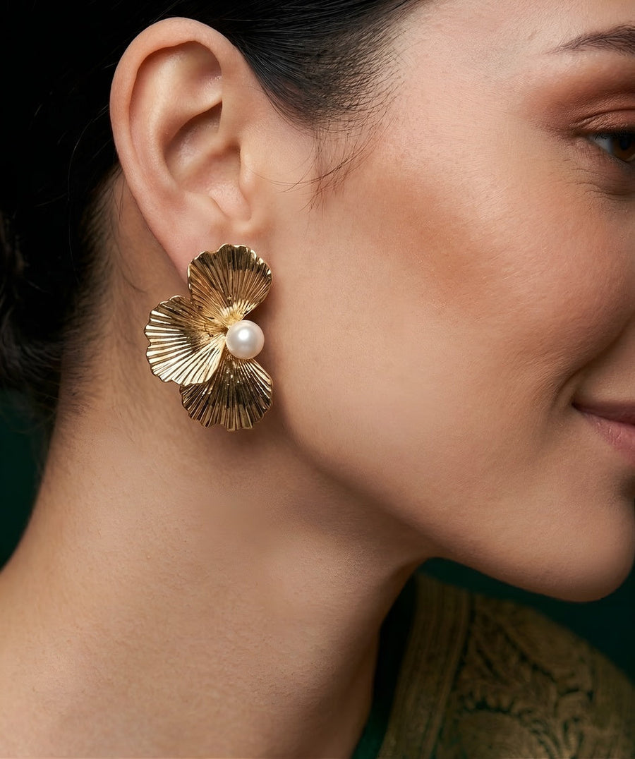 Gold Plated Contemporery Studs