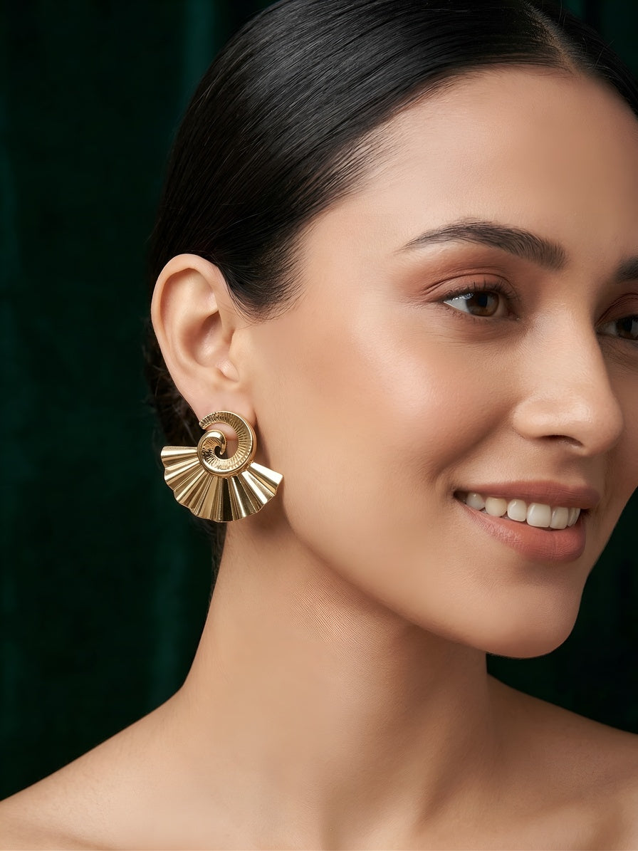 Gold Plated Contemporery Studs