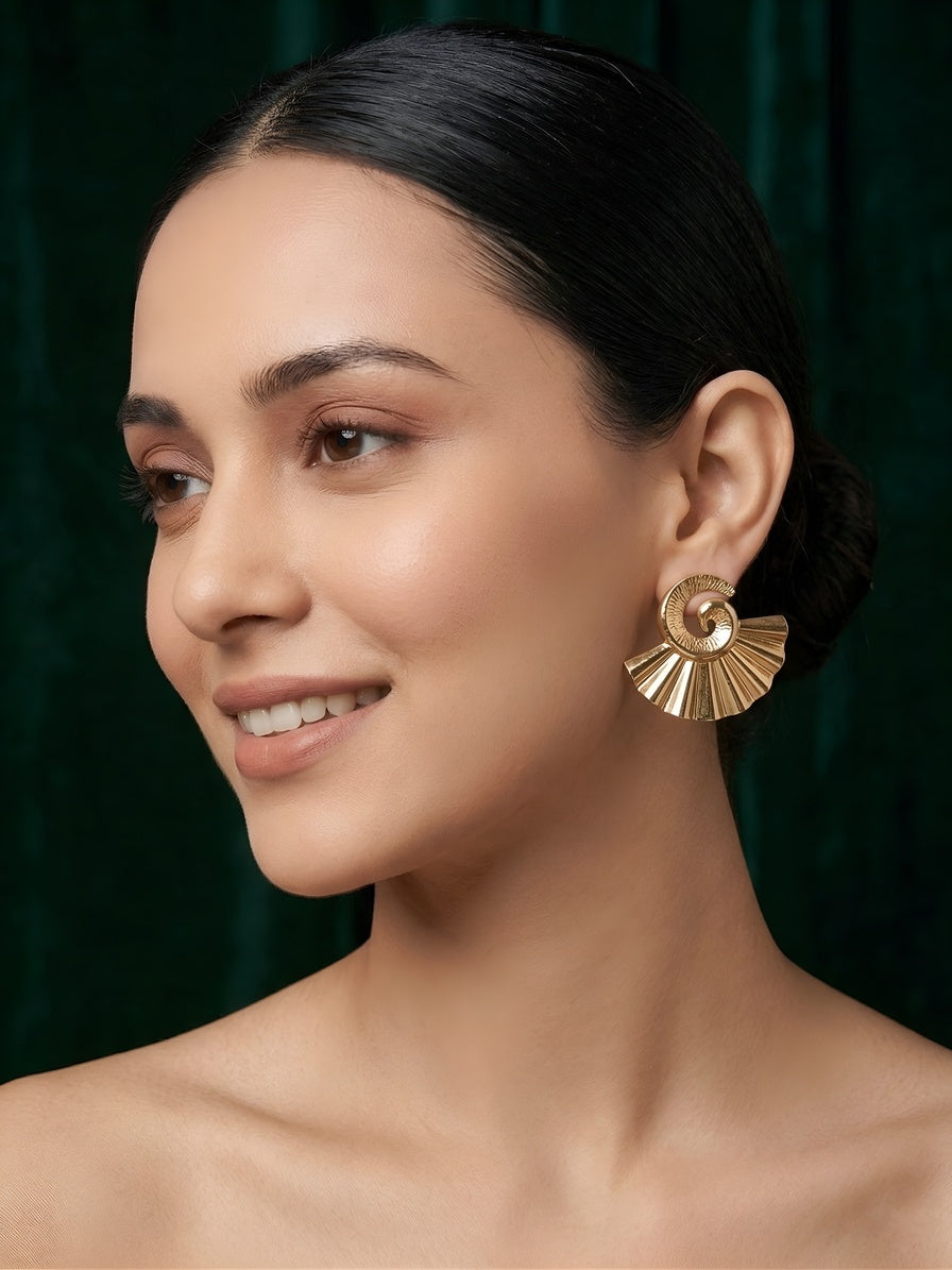 Gold Plated Contemporery Studs