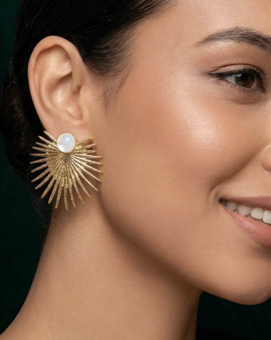 Gold Plated Contemporery Studs