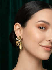 Gold Plated Contemporery Earrings