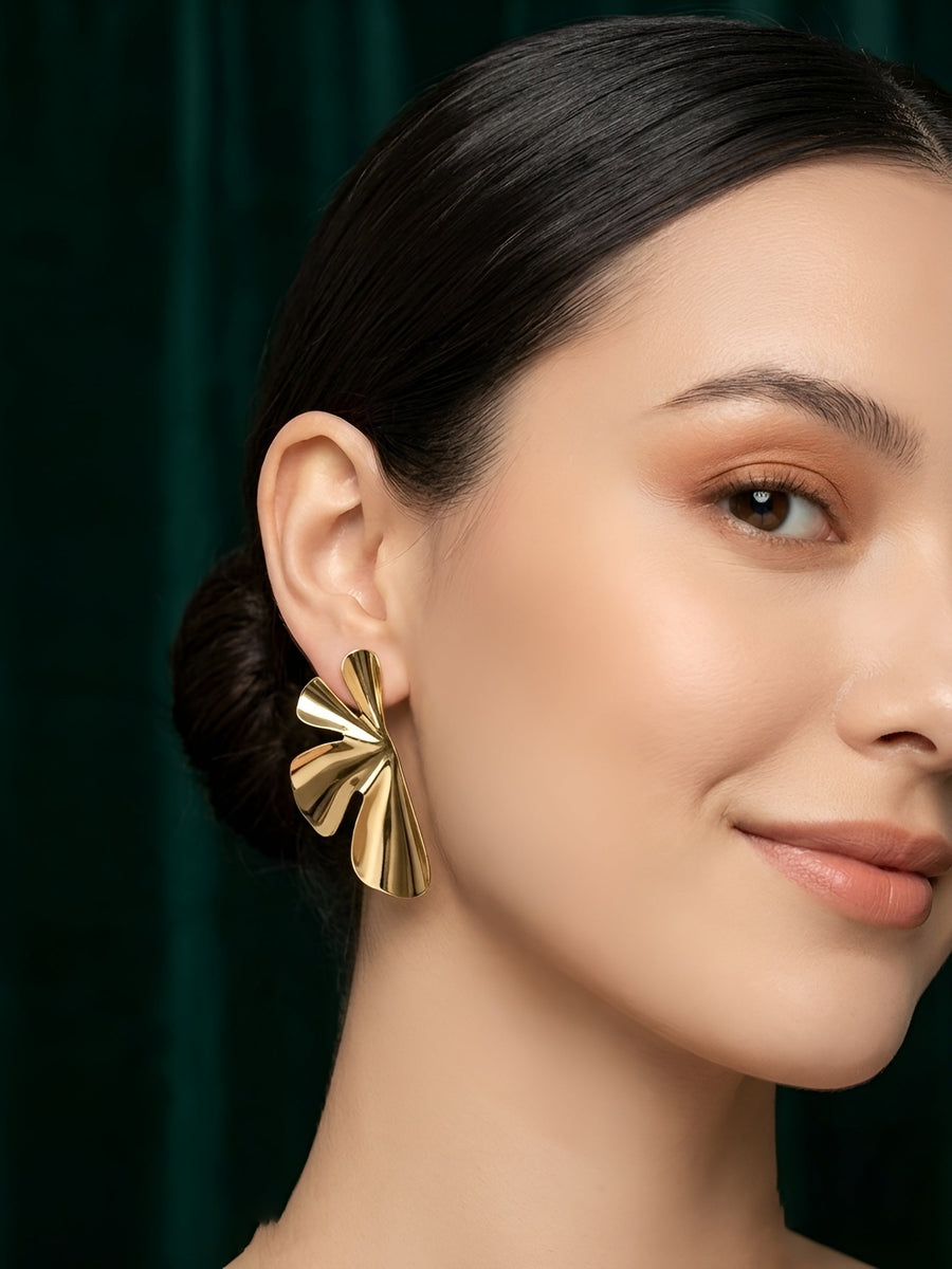 Gold Plated Contemporery Earrings