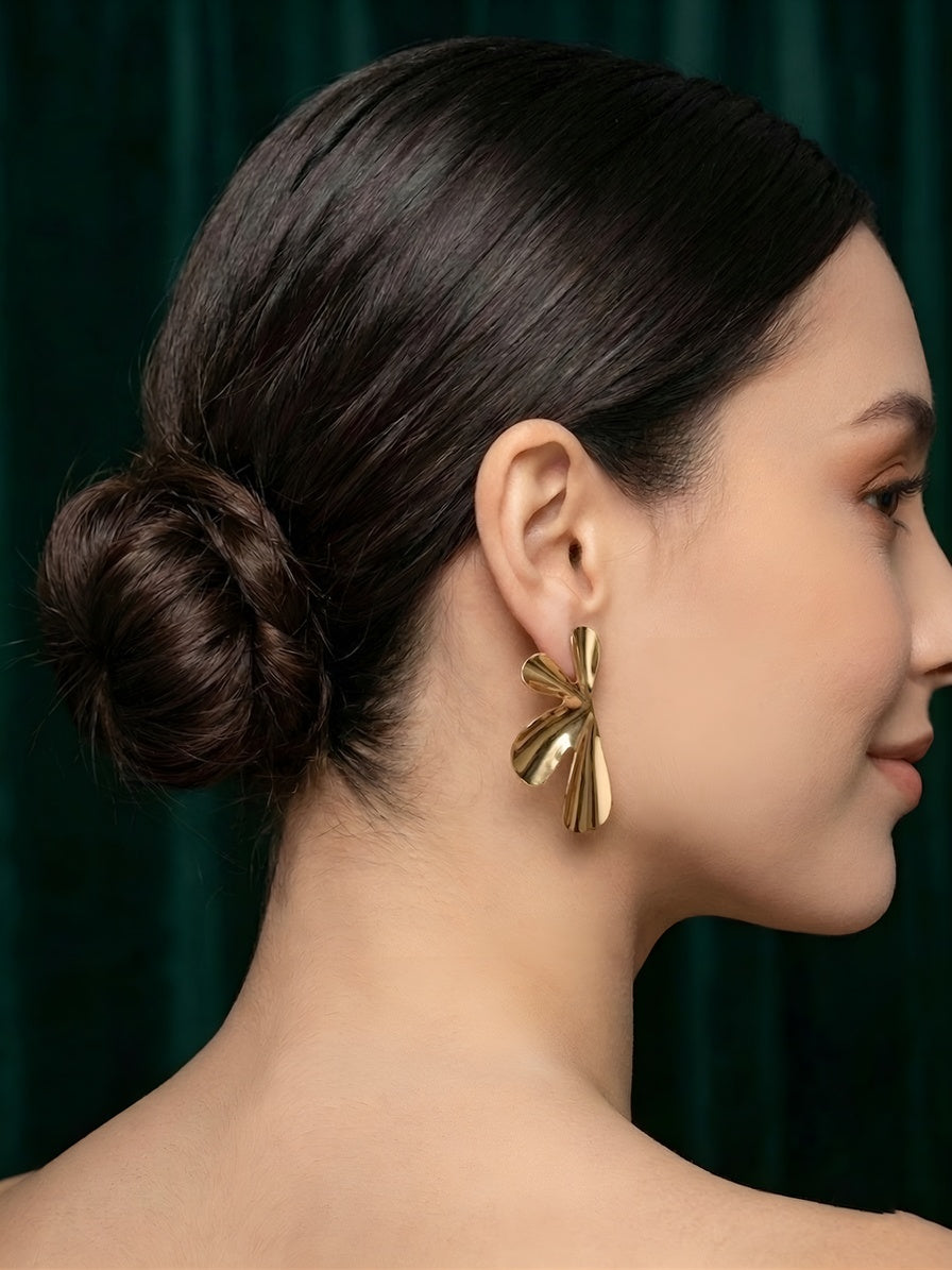 Gold Plated Contemporery Earrings