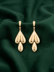Gold Plated Contemporery Heart Earrings