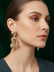 Gold Plated Heart Design Earrings