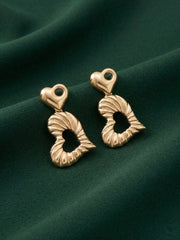 Gold Plated Heart Design Earrings