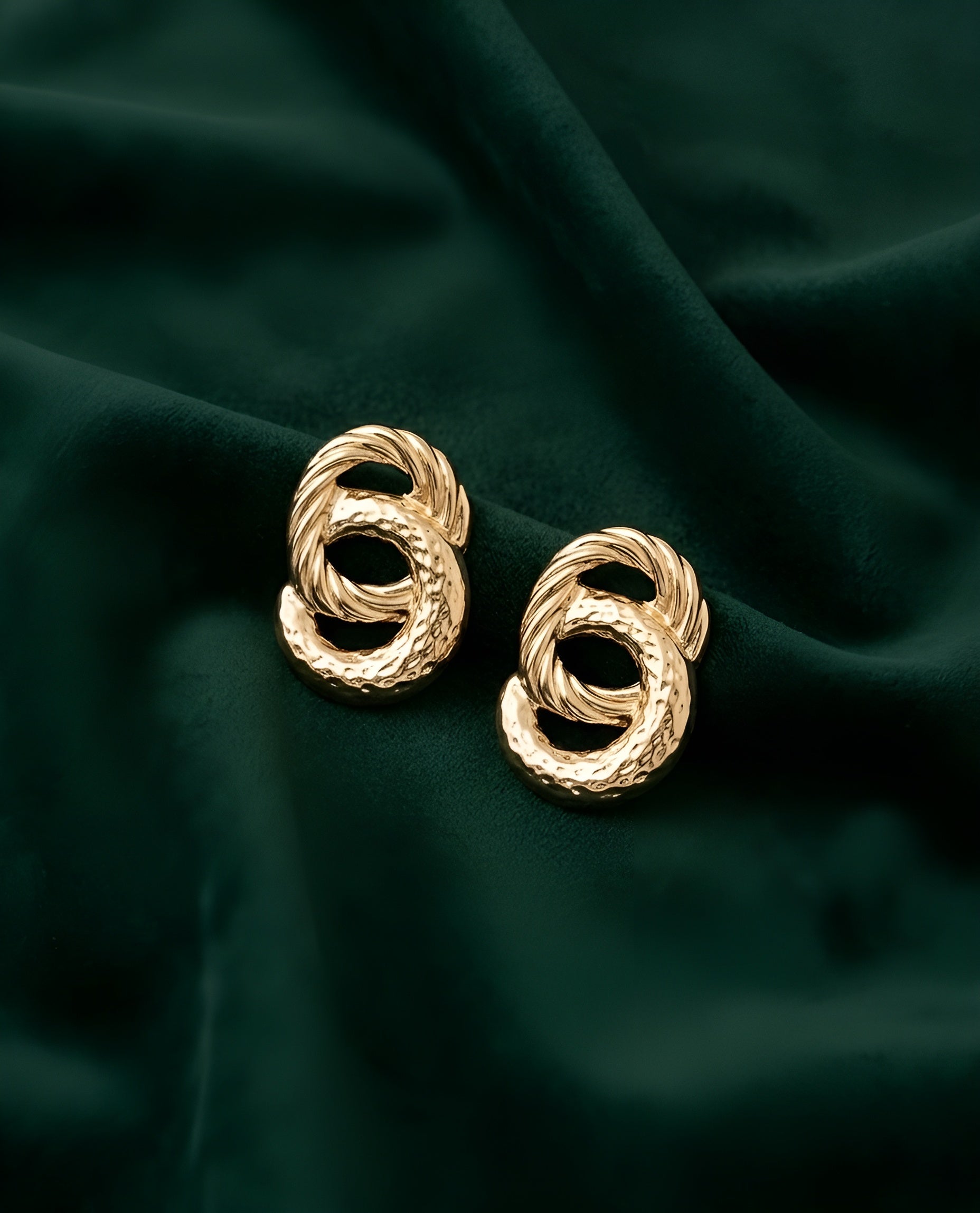 Gold Plated Contemporery Earrings