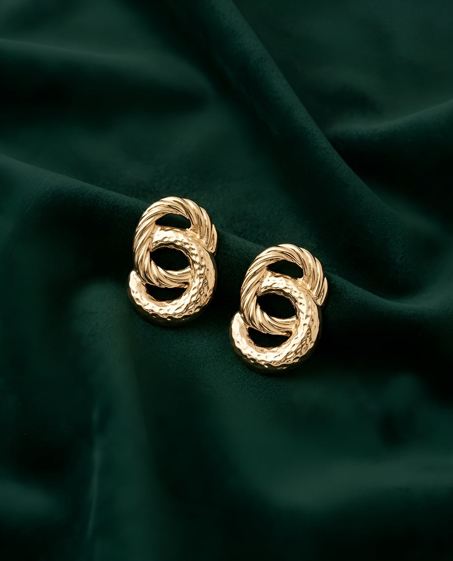Gold Plated Contemporery Earrings