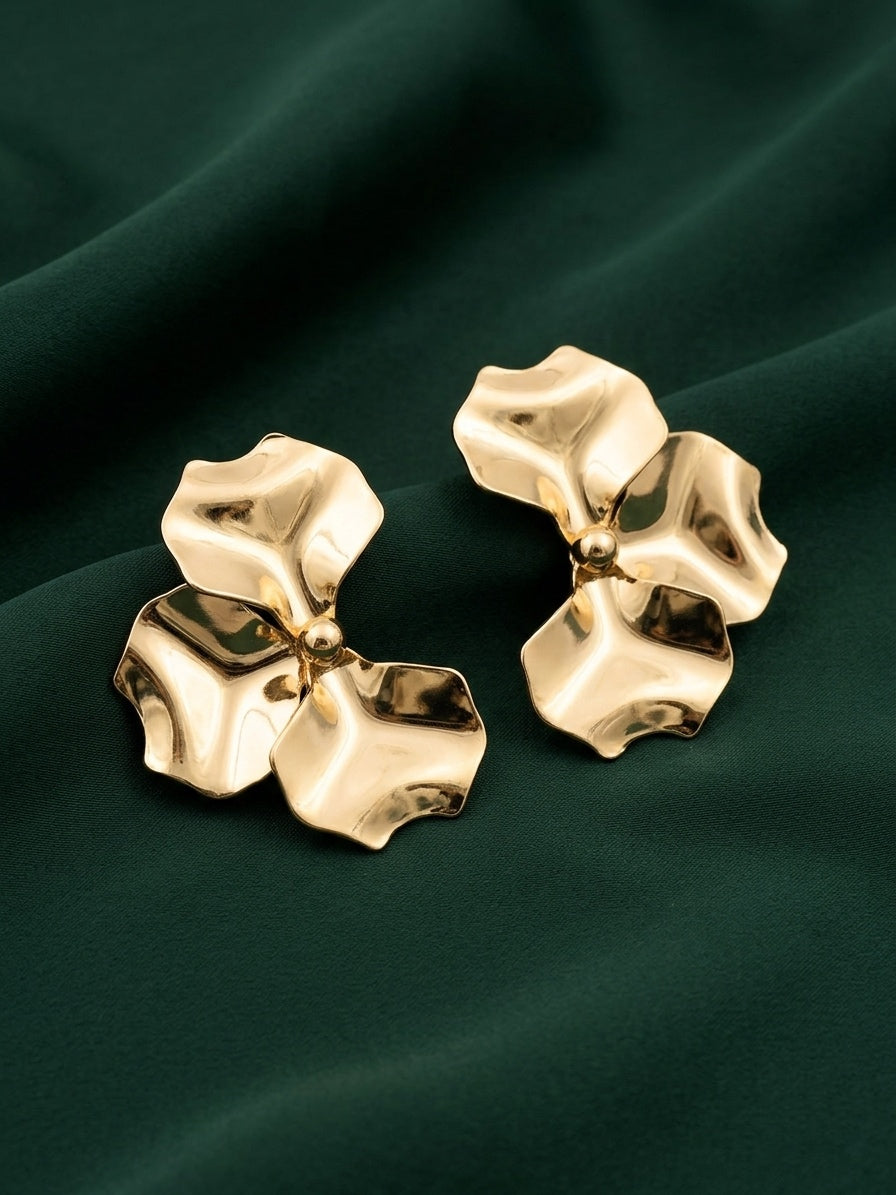 Gold Plated Contemporery Trendy Earrings