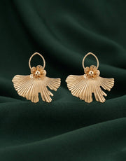 Gold Plated Contemporery Sea Shell Earrings