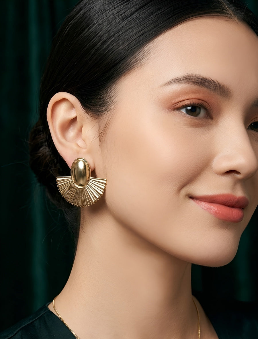 Gold Plated Contemporery Earrings