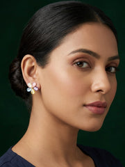Fancy Multicolor Beaded Mini Flower Studs