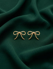 Gold Plated Bow Style Earrings